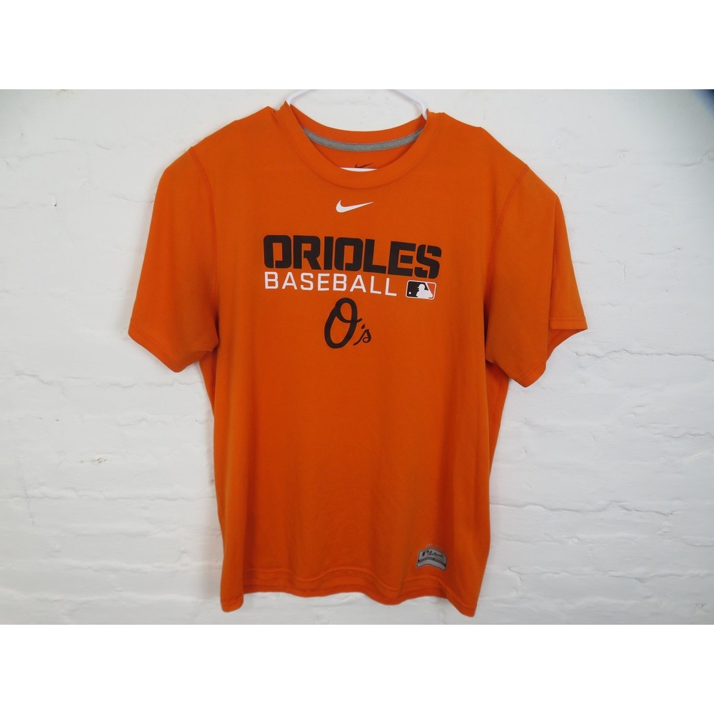 Baltimore Orioles Shirt Mens Large Dri Fit Orange MLB Baseball Nike Performance